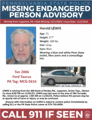 PSP search for missing Loganton man